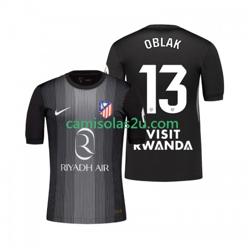 Camisolas de futebol Atlético Madrid Jan Oblak 13 Guarda Redes Equipamento Alternativa 2025/26 Manga Curta Camisolas de futebol Atlético Madrid Jan Oblak 13 Guarda Redes Equipamento Alternativa 2025/26 Manga Curta